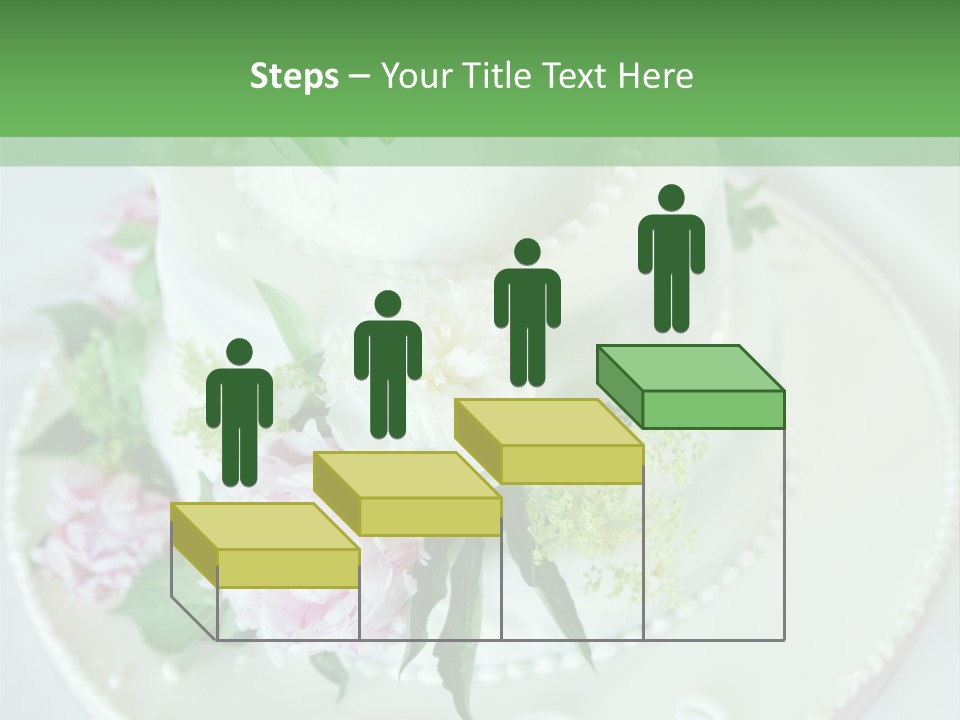 A Wedding Cake With Pink And White Flowers On A Table PowerPoint Template