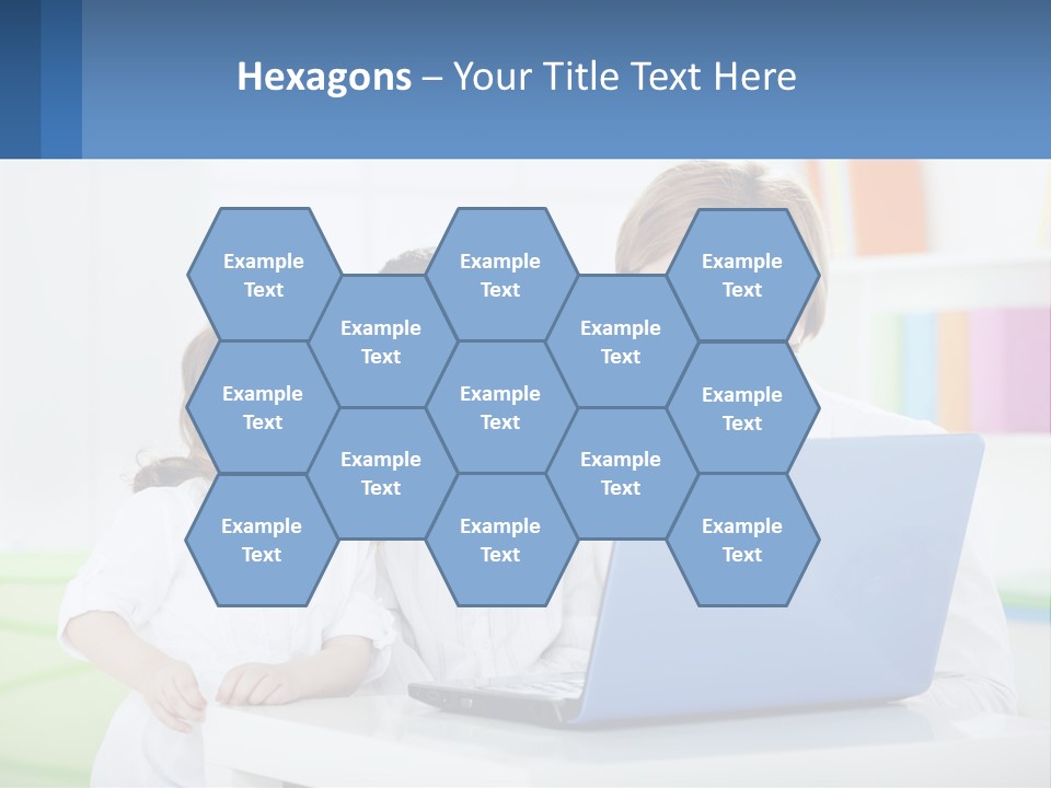 A Woman And Two Children Looking At A Laptop PowerPoint Template