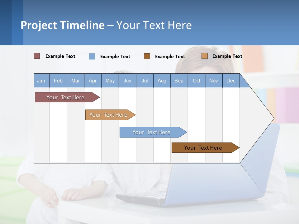 A Woman And Two Children Looking At A Laptop PowerPoint Template