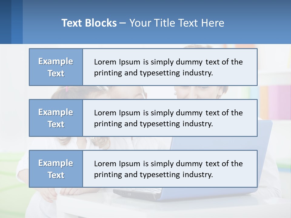 A Woman And Two Children Looking At A Laptop PowerPoint Template