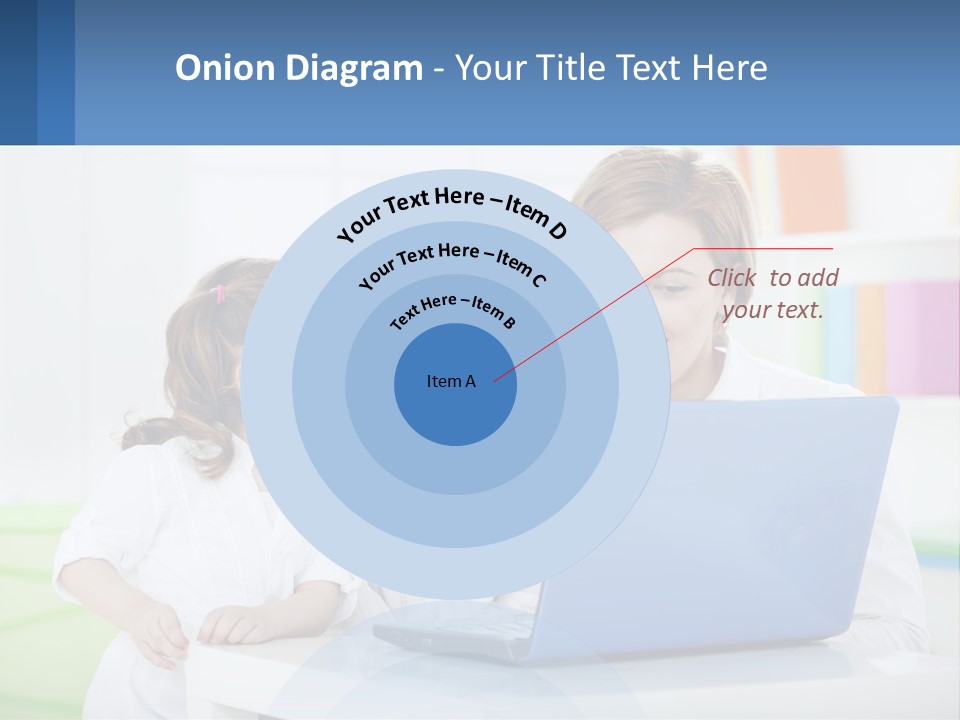 A Woman And Two Children Looking At A Laptop PowerPoint Template