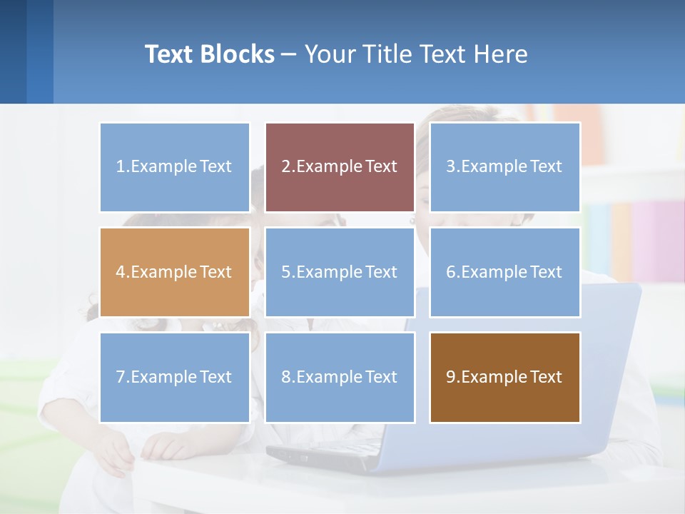 A Woman And Two Children Looking At A Laptop PowerPoint Template