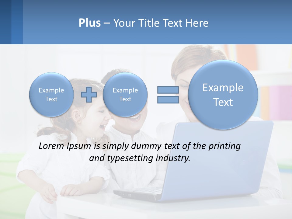 A Woman And Two Children Looking At A Laptop PowerPoint Template