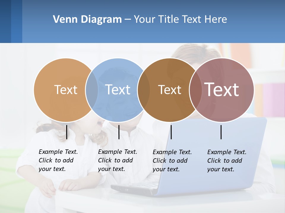 A Woman And Two Children Looking At A Laptop PowerPoint Template