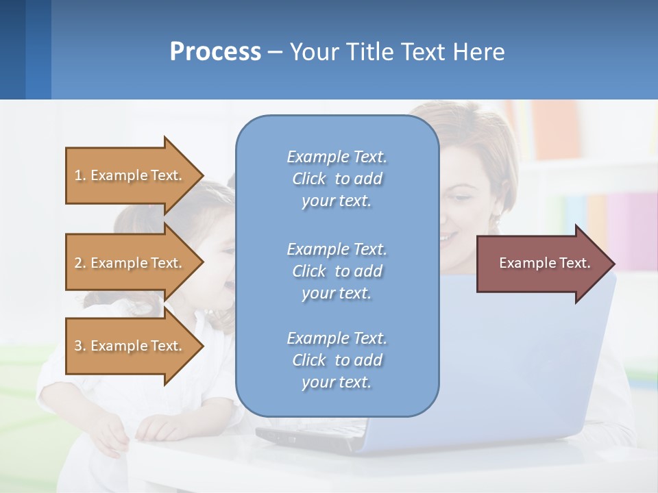 A Woman And Two Children Looking At A Laptop PowerPoint Template