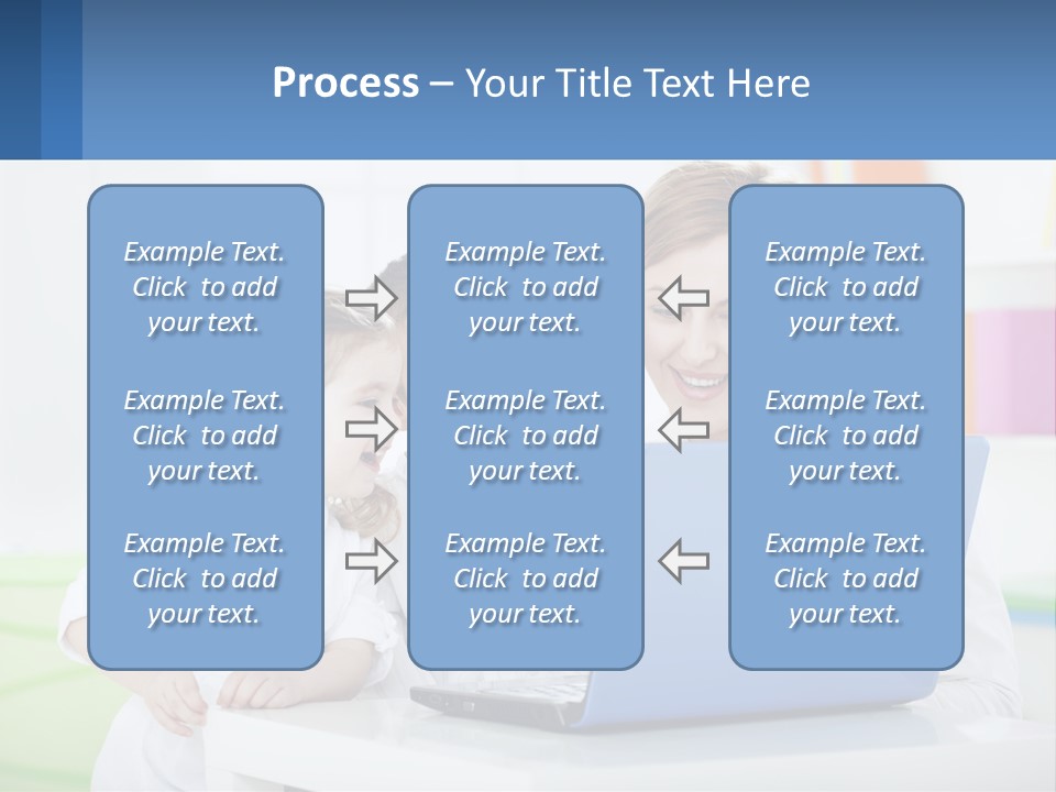 A Woman And Two Children Looking At A Laptop PowerPoint Template