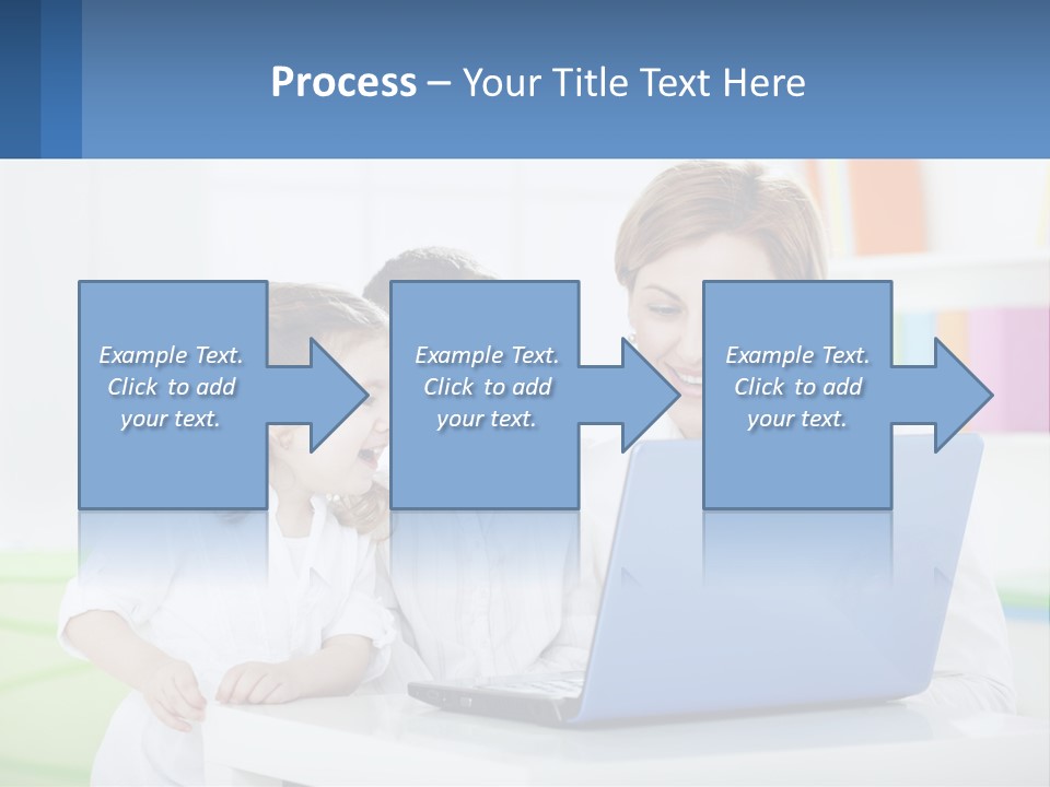 A Woman And Two Children Looking At A Laptop PowerPoint Template