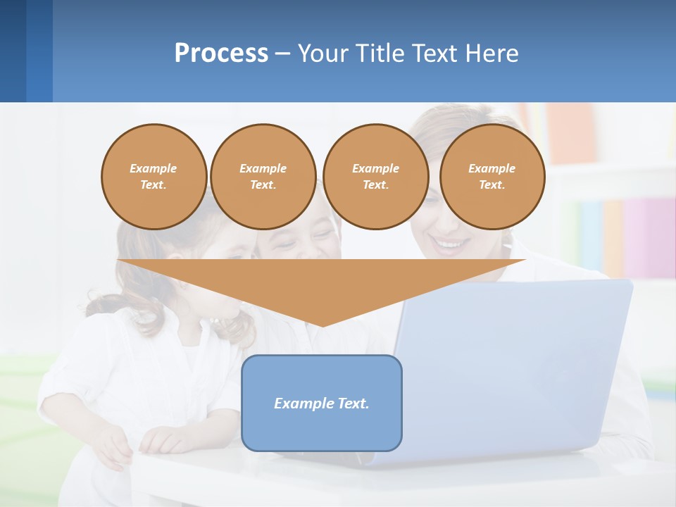A Woman And Two Children Looking At A Laptop PowerPoint Template