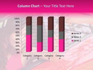 A Woman In A Red Car Holding A Car Key PowerPoint Template