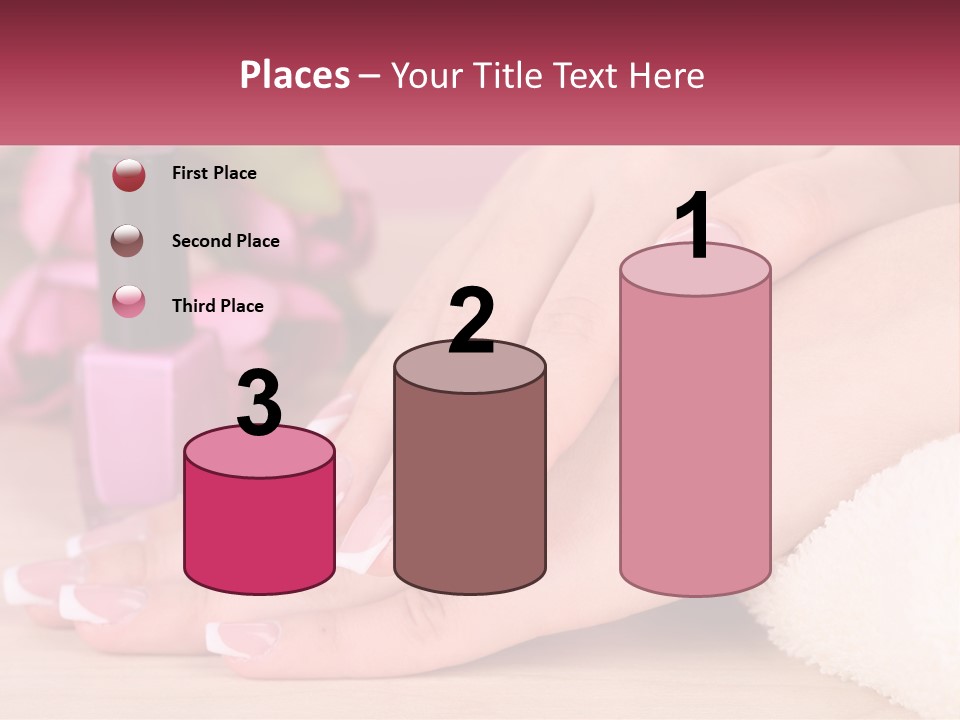 A Woman's Hands With French Manies And A Bottle Of Nail Polish PowerPoint Template