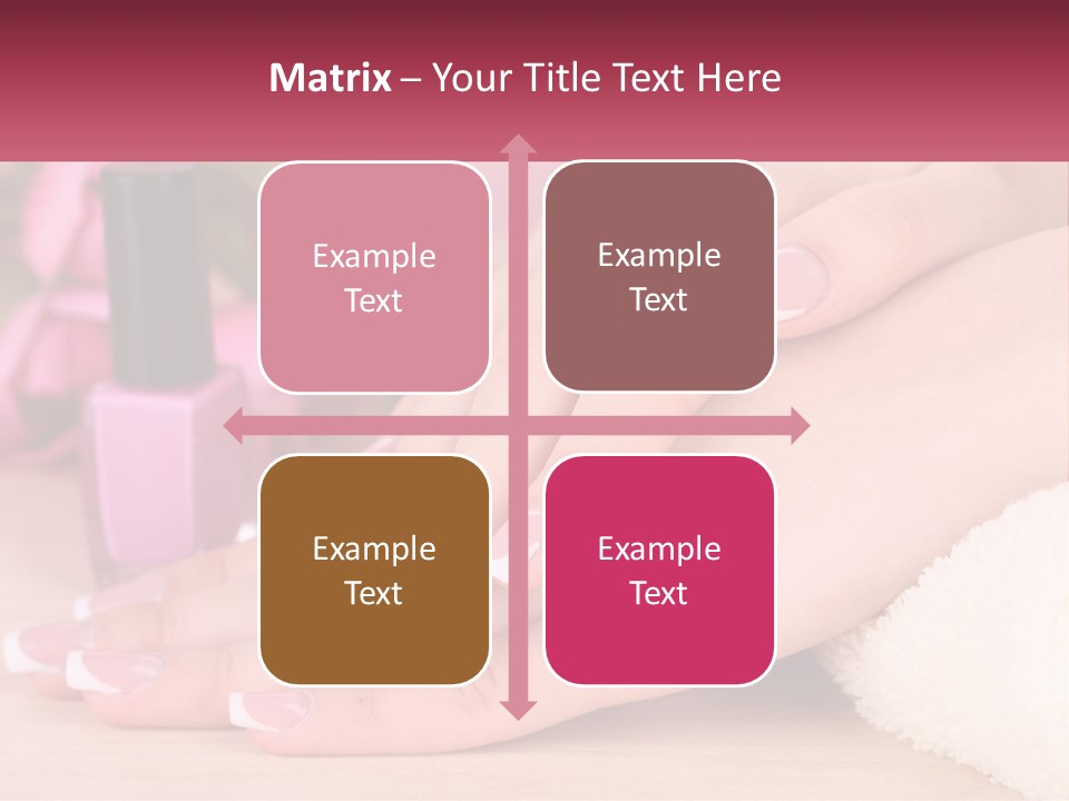 A Woman's Hands With French Manies And A Bottle Of Nail Polish PowerPoint Template