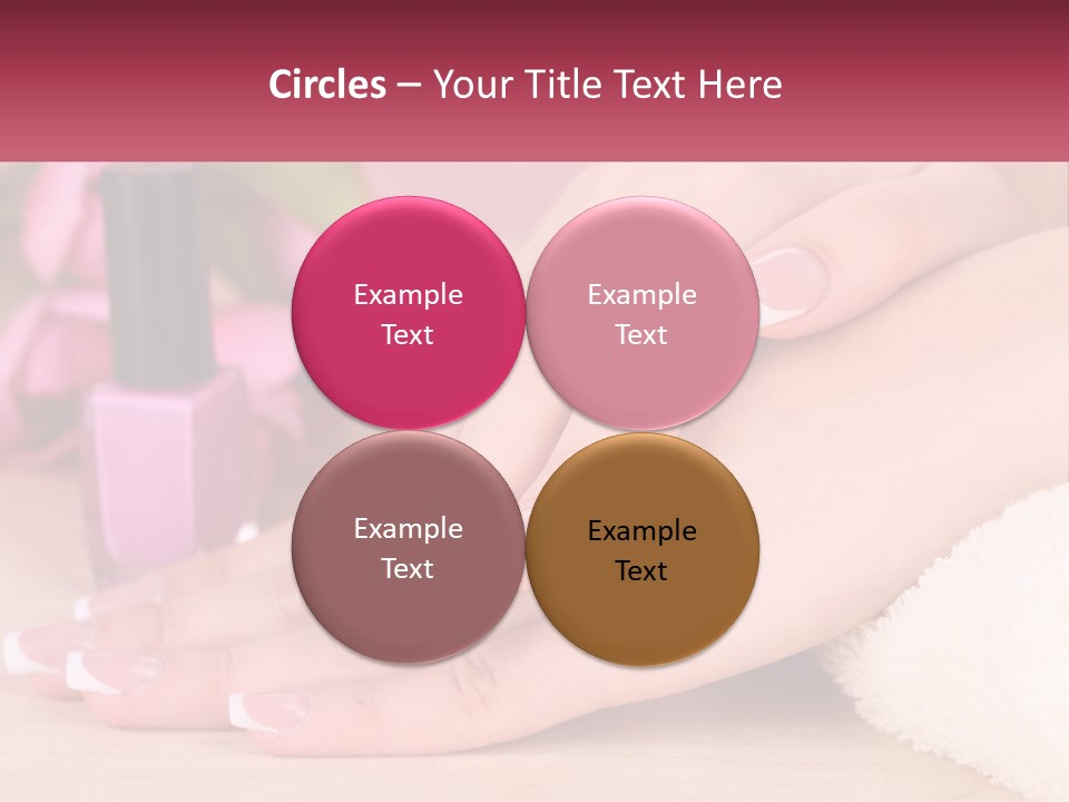A Woman's Hands With French Manies And A Bottle Of Nail Polish PowerPoint Template
