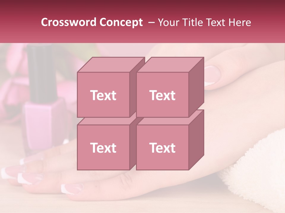 A Woman's Hands With French Manies And A Bottle Of Nail Polish PowerPoint Template