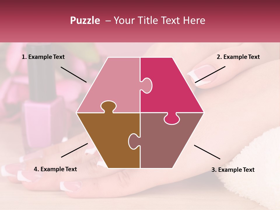 A Woman's Hands With French Manies And A Bottle Of Nail Polish PowerPoint Template