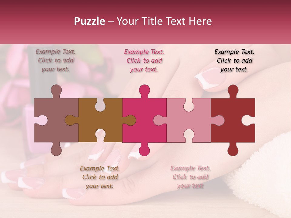 A Woman's Hands With French Manies And A Bottle Of Nail Polish PowerPoint Template