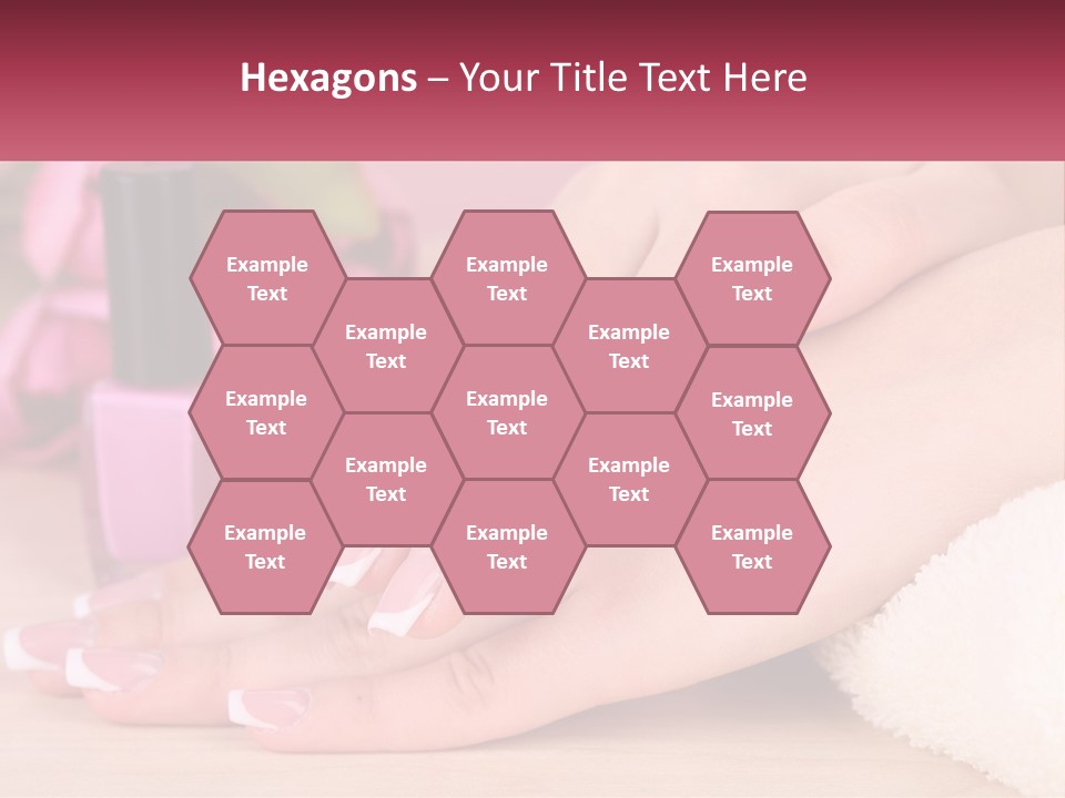 A Woman's Hands With French Manies And A Bottle Of Nail Polish PowerPoint Template