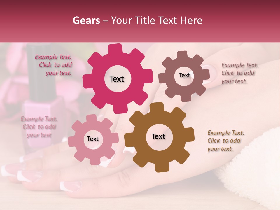 A Woman's Hands With French Manies And A Bottle Of Nail Polish PowerPoint Template