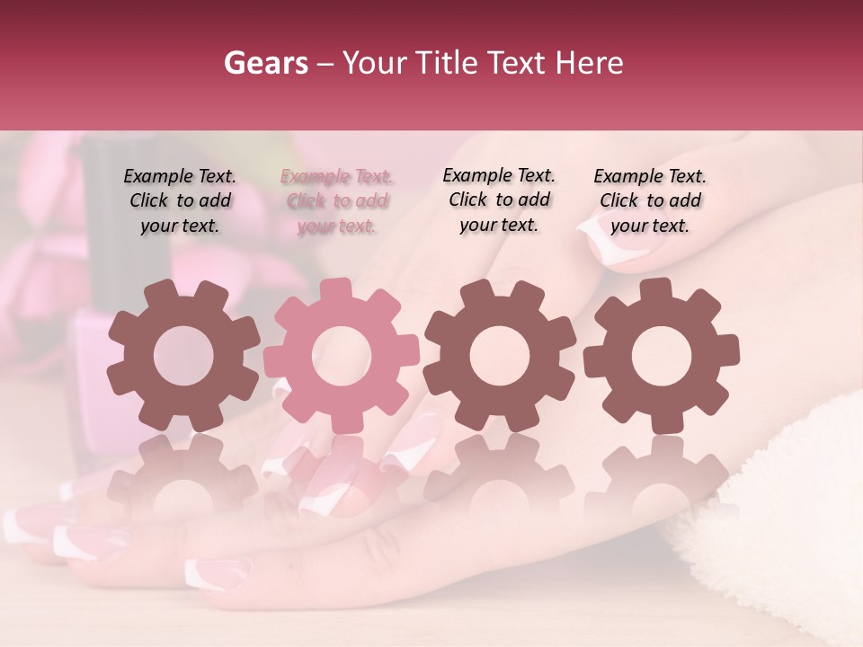 A Woman's Hands With French Manies And A Bottle Of Nail Polish PowerPoint Template