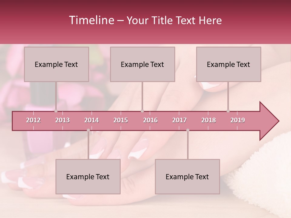 A Woman's Hands With French Manies And A Bottle Of Nail Polish PowerPoint Template