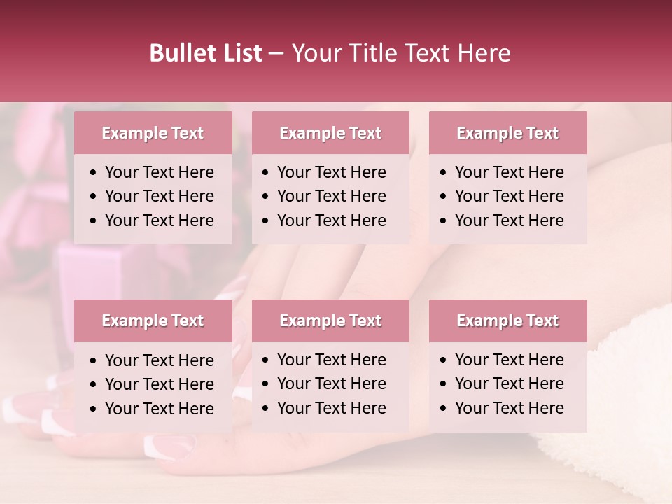 A Woman's Hands With French Manies And A Bottle Of Nail Polish PowerPoint Template