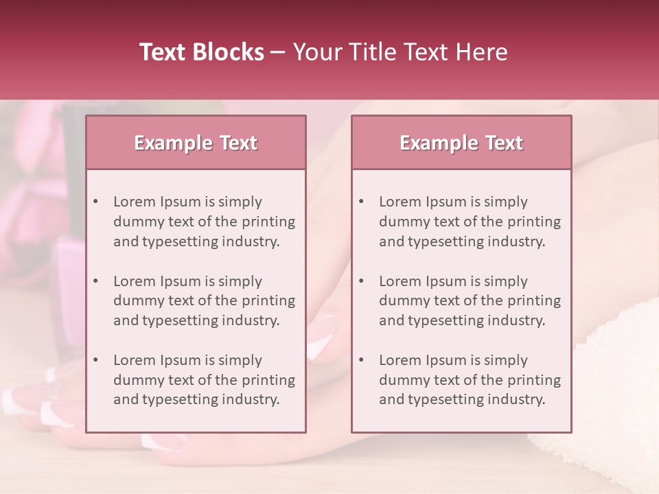 A Woman's Hands With French Manies And A Bottle Of Nail Polish PowerPoint Template
