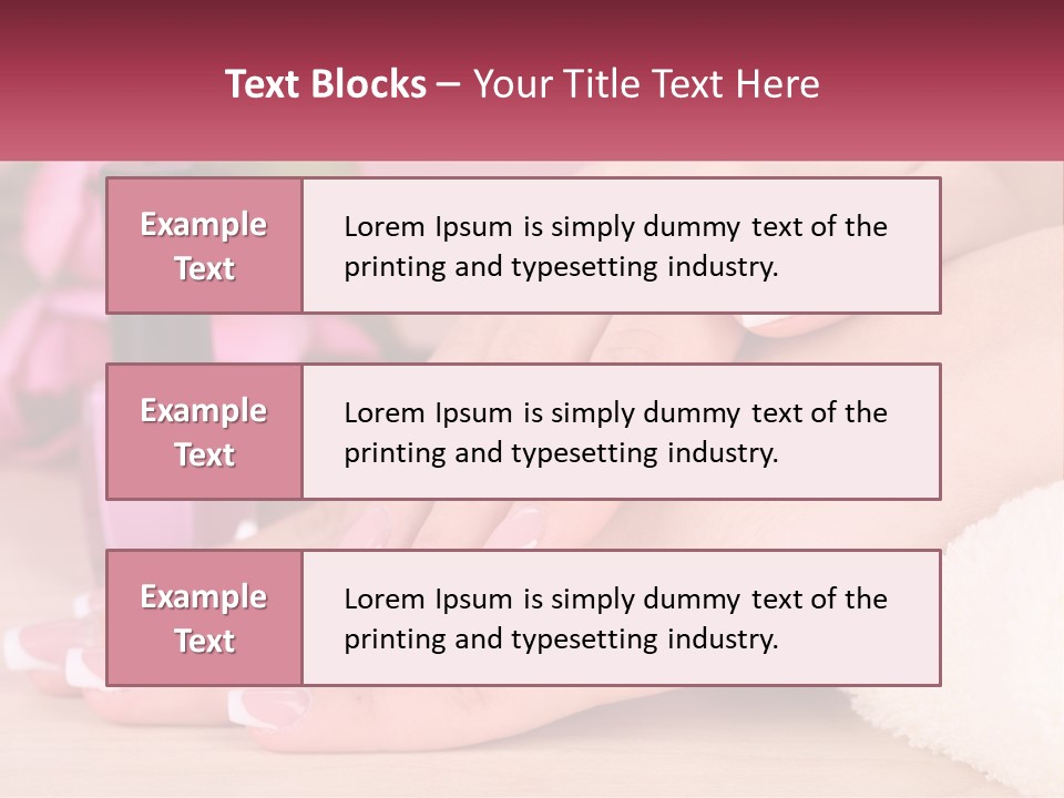 A Woman's Hands With French Manies And A Bottle Of Nail Polish PowerPoint Template