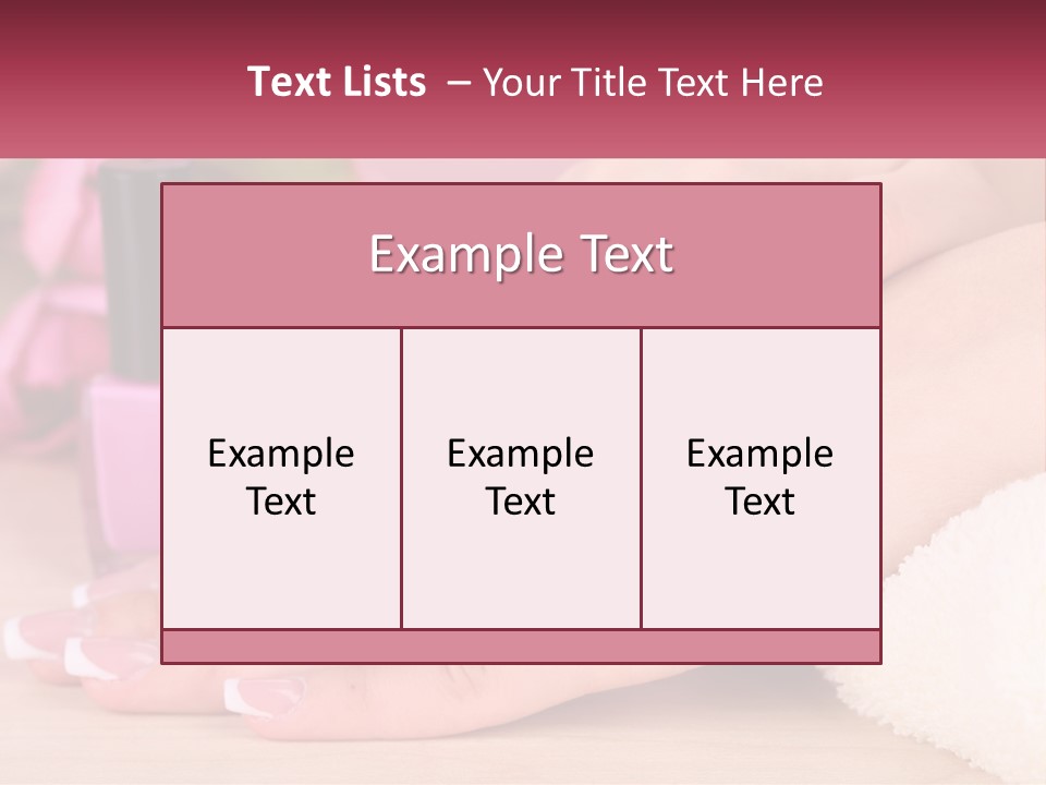 A Woman's Hands With French Manies And A Bottle Of Nail Polish PowerPoint Template