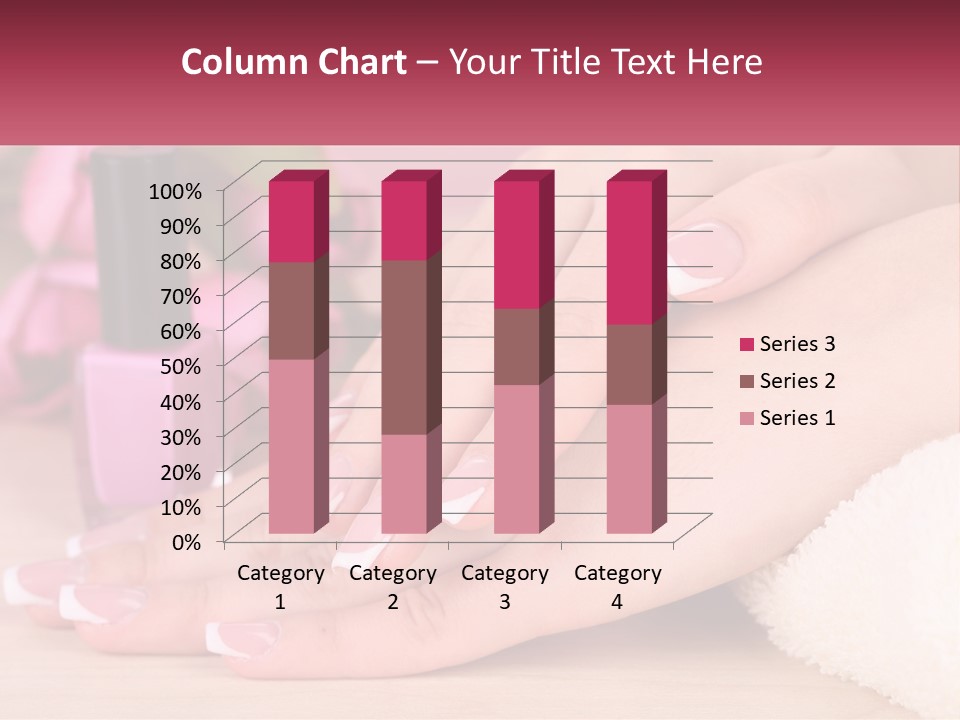 A Woman's Hands With French Manies And A Bottle Of Nail Polish PowerPoint Template