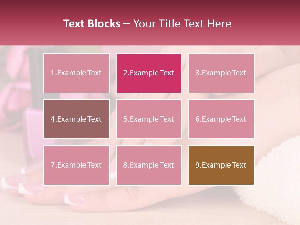 A Woman's Hands With French Manies And A Bottle Of Nail Polish PowerPoint Template