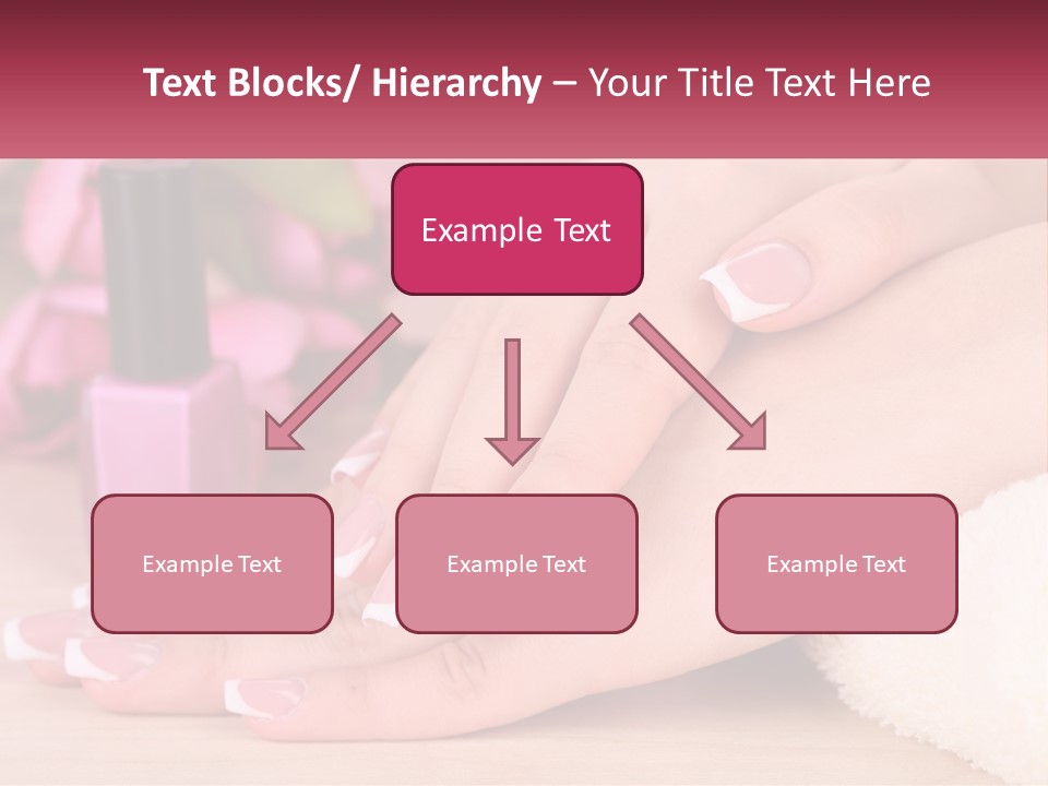A Woman's Hands With French Manies And A Bottle Of Nail Polish PowerPoint Template