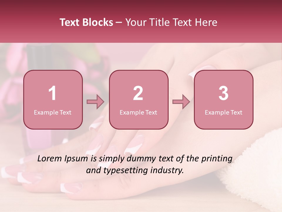 A Woman's Hands With French Manies And A Bottle Of Nail Polish PowerPoint Template