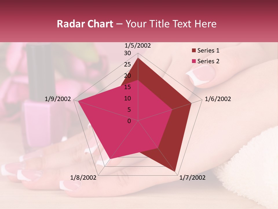 A Woman's Hands With French Manies And A Bottle Of Nail Polish PowerPoint Template