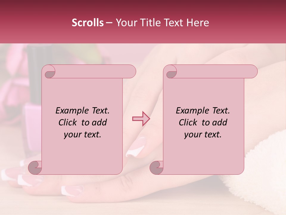 A Woman's Hands With French Manies And A Bottle Of Nail Polish PowerPoint Template