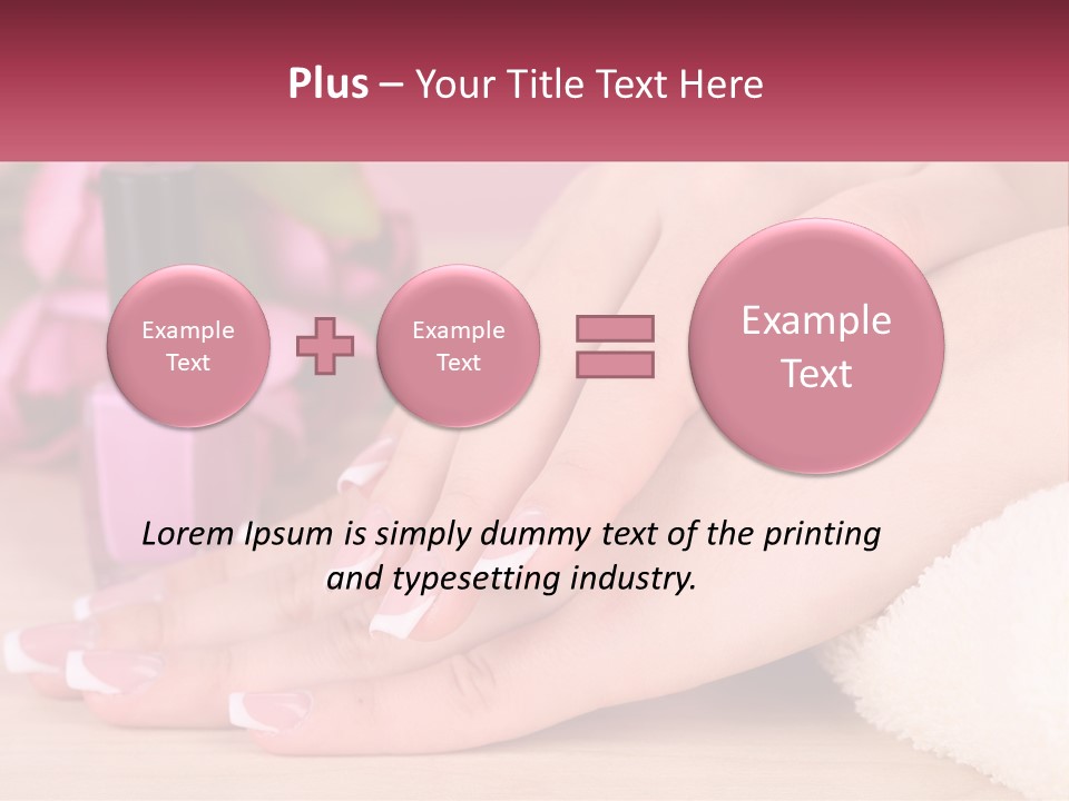 A Woman's Hands With French Manies And A Bottle Of Nail Polish PowerPoint Template