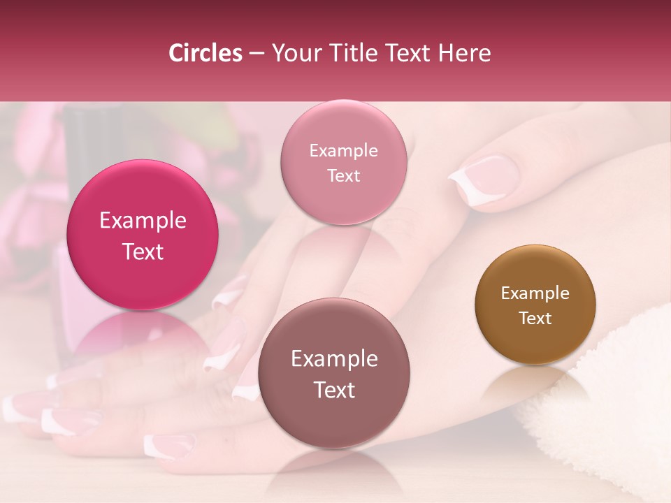 A Woman's Hands With French Manies And A Bottle Of Nail Polish PowerPoint Template