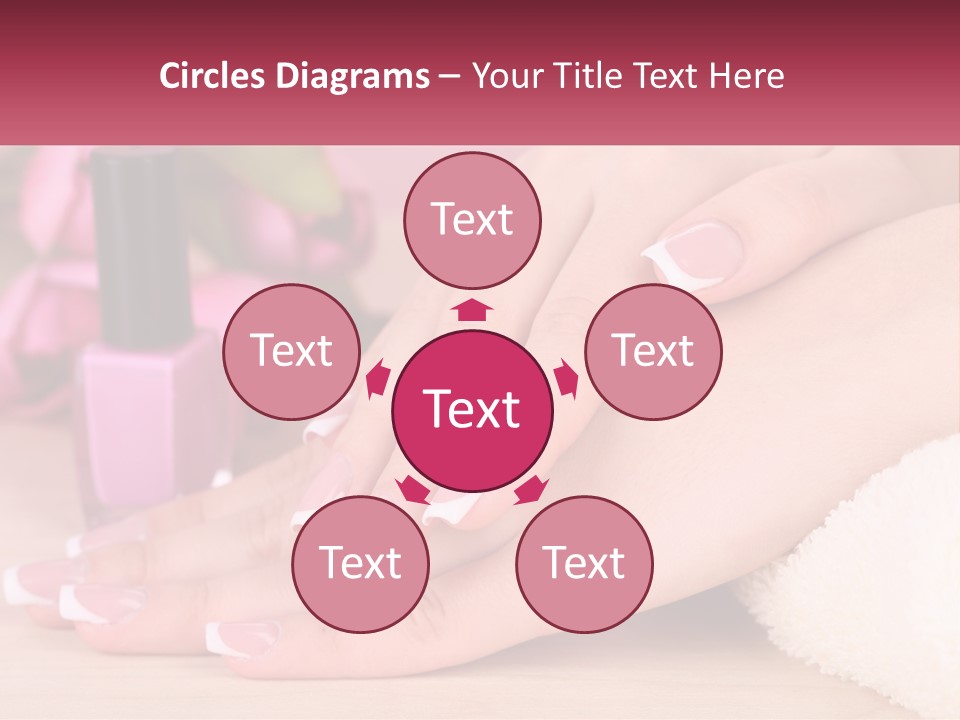 A Woman's Hands With French Manies And A Bottle Of Nail Polish PowerPoint Template