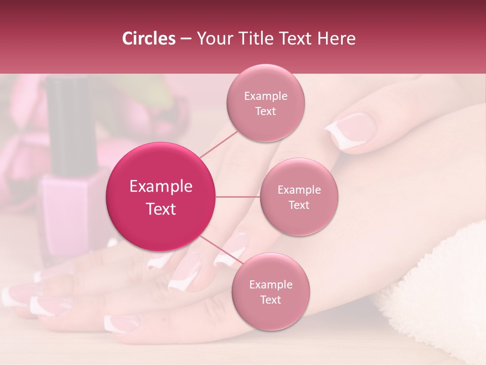 A Woman's Hands With French Manies And A Bottle Of Nail Polish PowerPoint Template