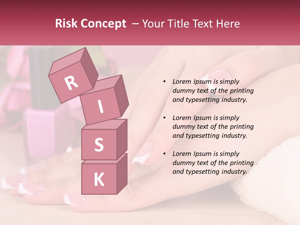 A Woman's Hands With French Manies And A Bottle Of Nail Polish PowerPoint Template