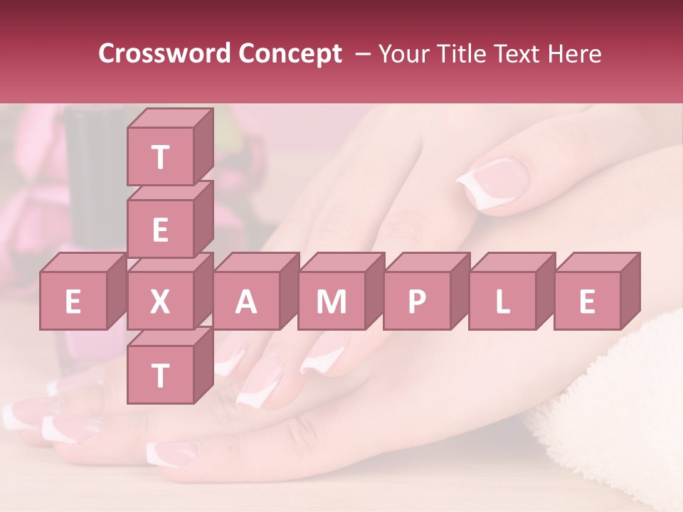 A Woman's Hands With French Manies And A Bottle Of Nail Polish PowerPoint Template