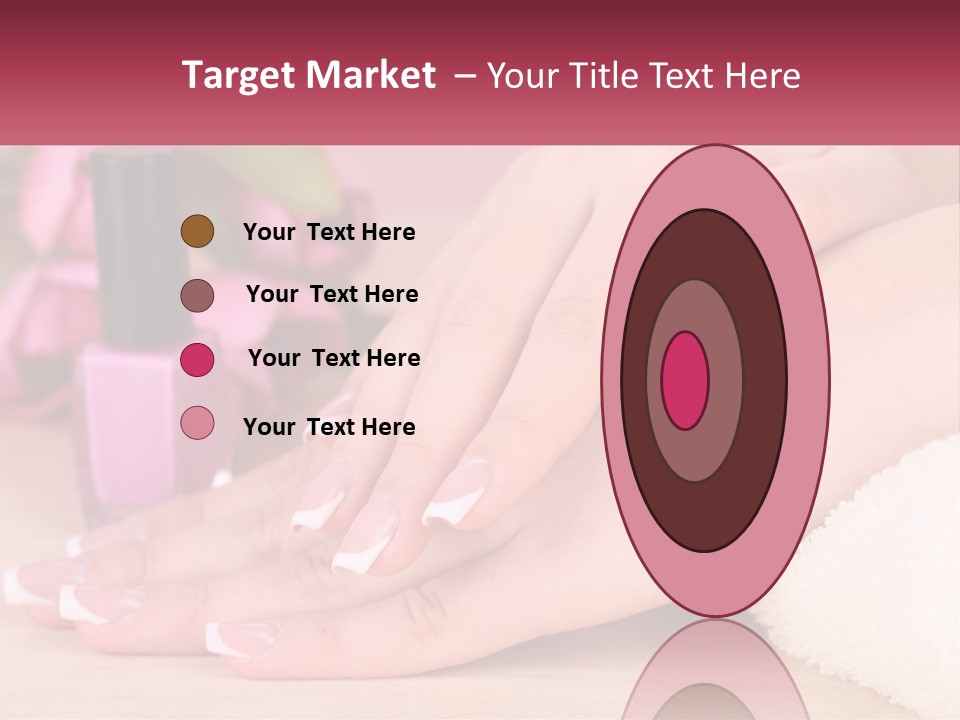 A Woman's Hands With French Manies And A Bottle Of Nail Polish PowerPoint Template