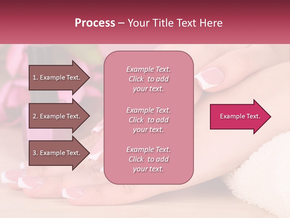 A Woman's Hands With French Manies And A Bottle Of Nail Polish PowerPoint Template