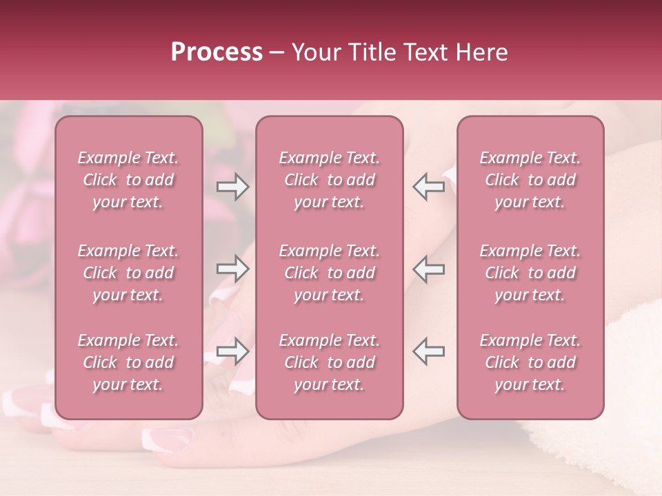 A Woman's Hands With French Manies And A Bottle Of Nail Polish PowerPoint Template