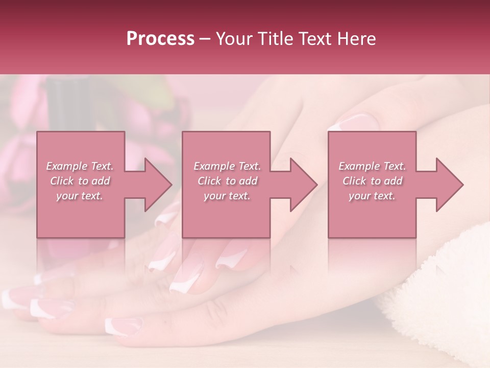 A Woman's Hands With French Manies And A Bottle Of Nail Polish PowerPoint Template