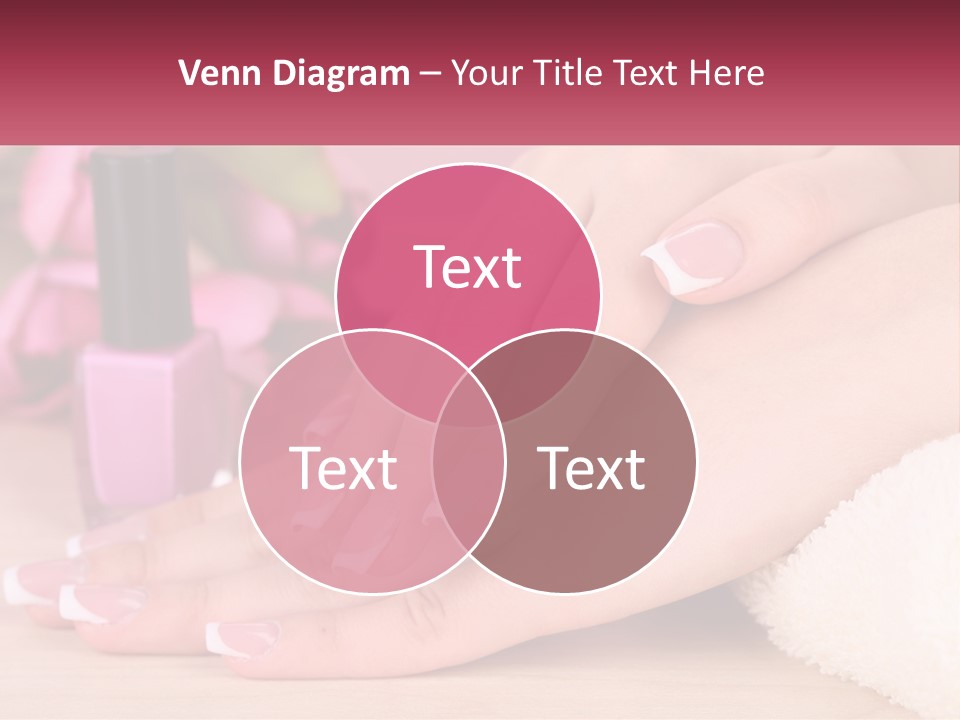 A Woman's Hands With French Manies And A Bottle Of Nail Polish PowerPoint Template