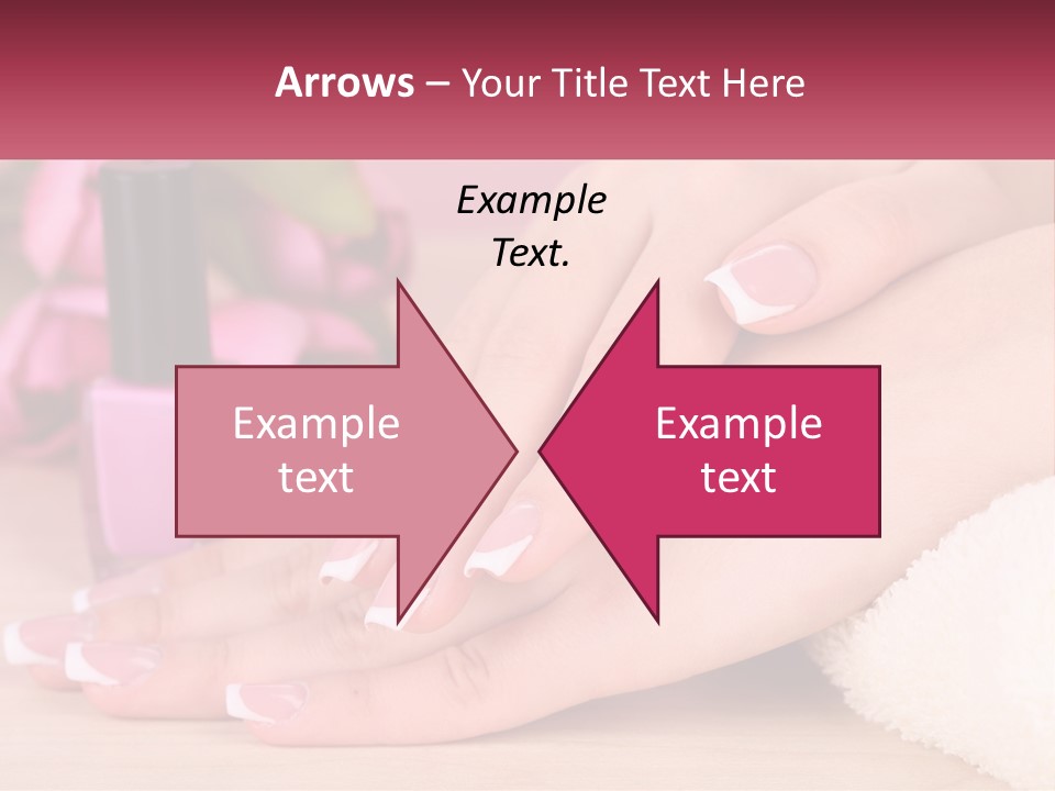 A Woman's Hands With French Manies And A Bottle Of Nail Polish PowerPoint Template