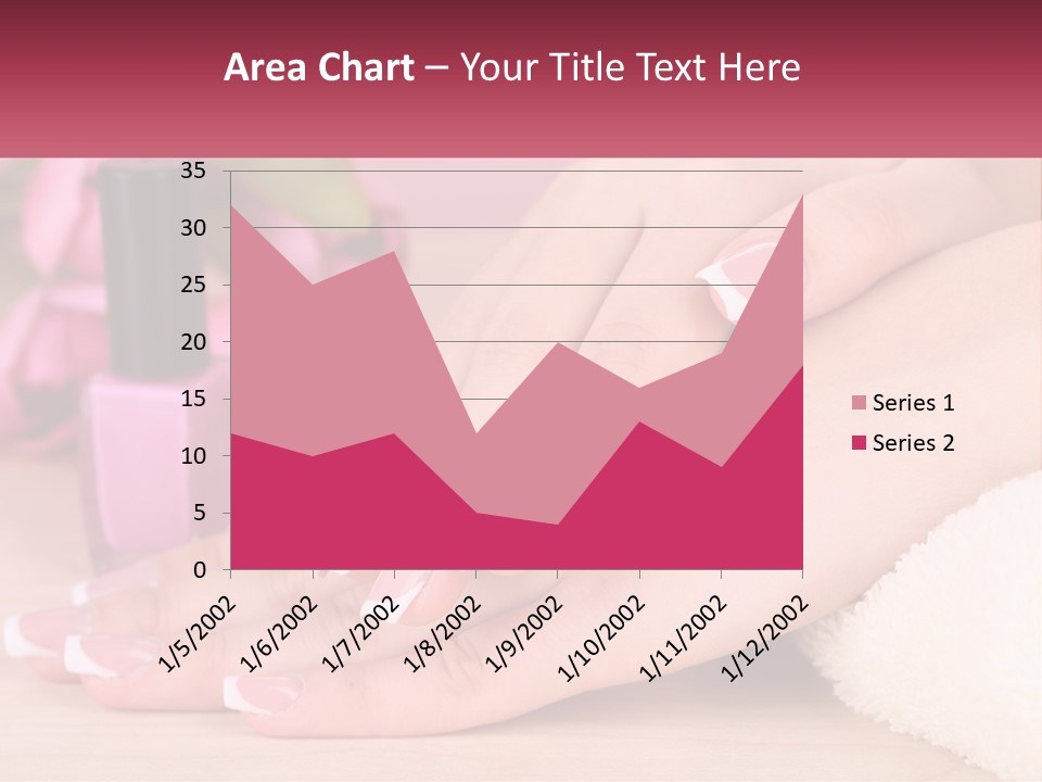 A Woman's Hands With French Manies And A Bottle Of Nail Polish PowerPoint Template
