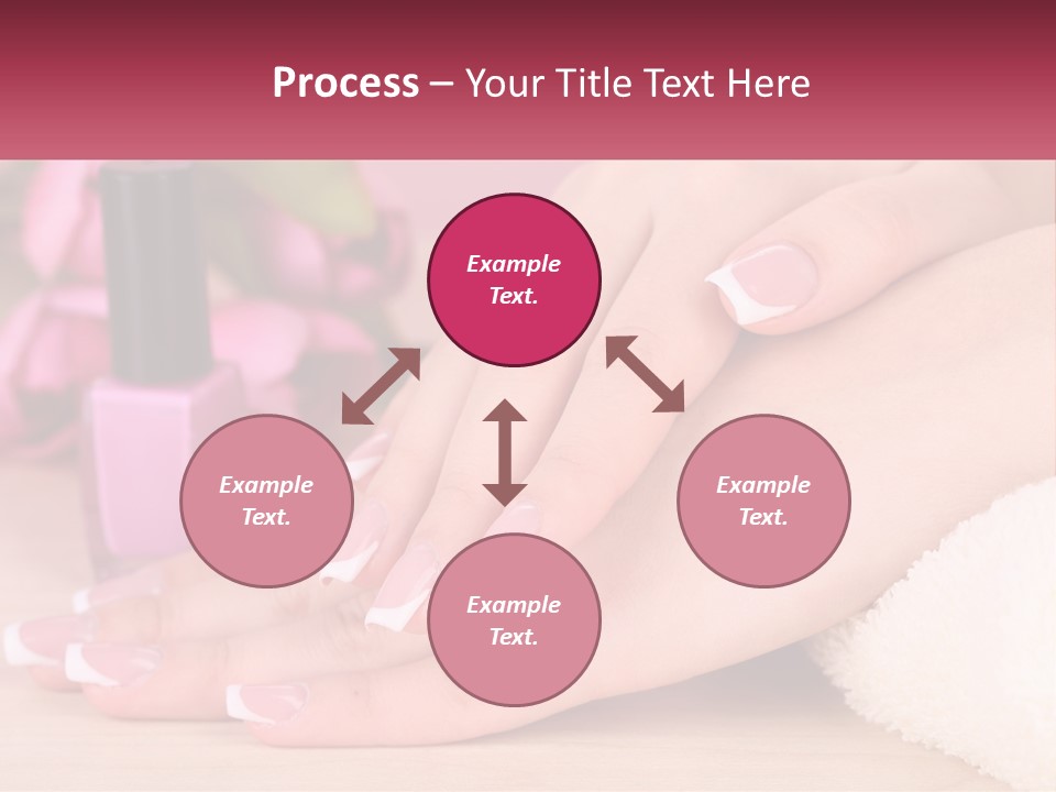 A Woman's Hands With French Manies And A Bottle Of Nail Polish PowerPoint Template