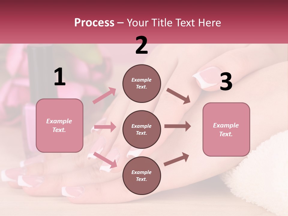 A Woman's Hands With French Manies And A Bottle Of Nail Polish PowerPoint Template