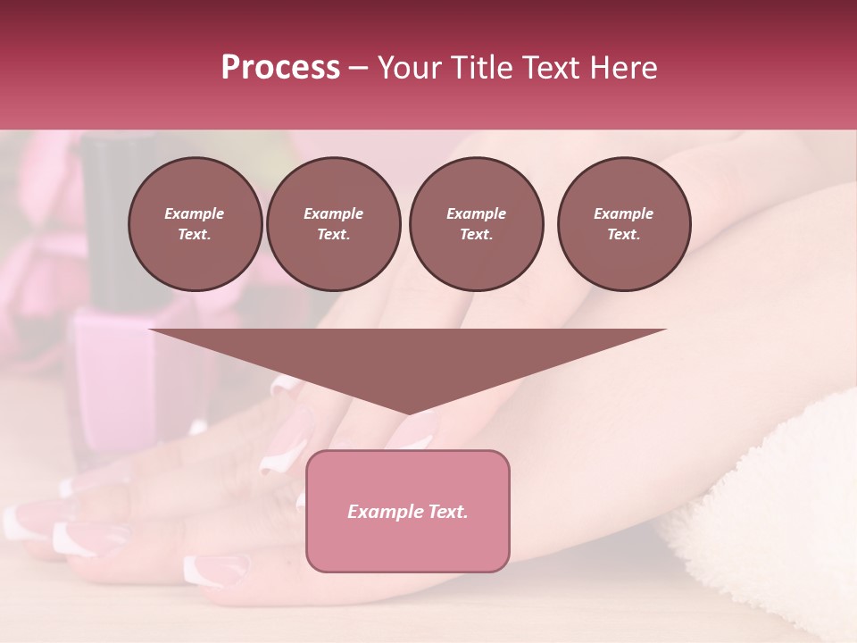 A Woman's Hands With French Manies And A Bottle Of Nail Polish PowerPoint Template