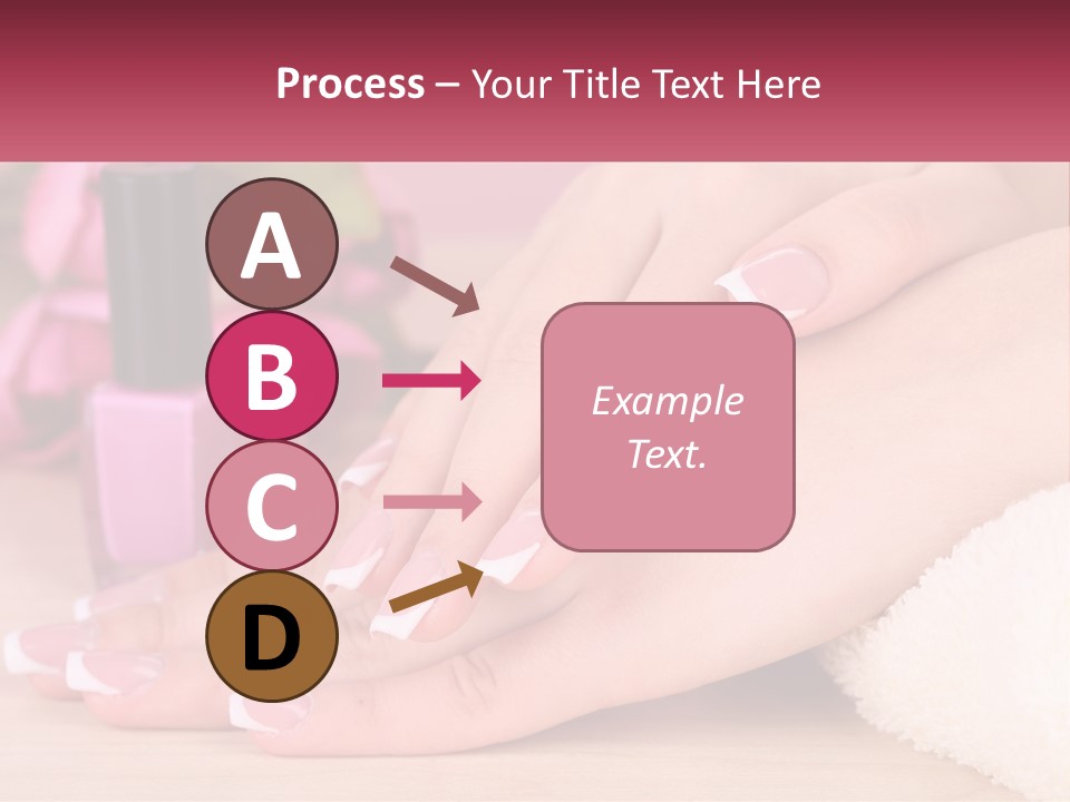 A Woman's Hands With French Manies And A Bottle Of Nail Polish PowerPoint Template